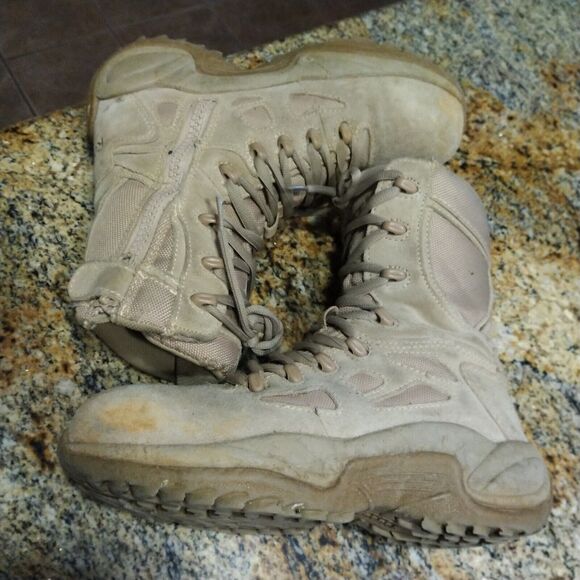 Reebok Rapid Response Tactical Boots Tan Beige 8" Leather Men’s 5M Women’s 7M 7 - Picture 8 of 12